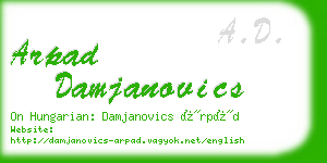 arpad damjanovics business card